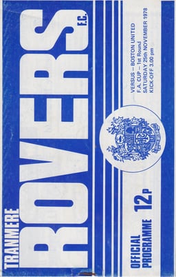 Tranmere Rovers v Boston United Match Programme 1978-11-25